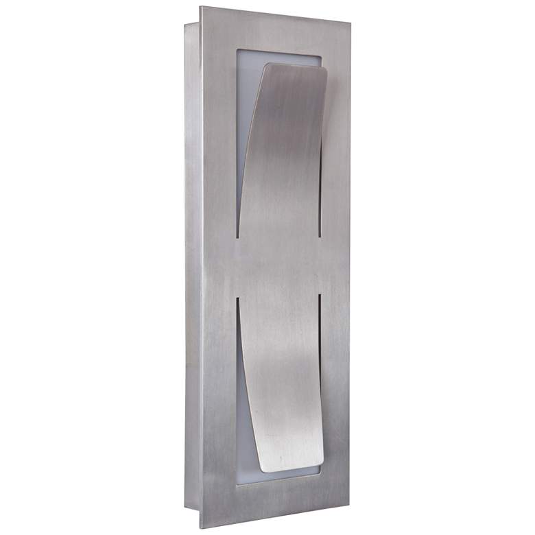 Image 1 Enzo 13" High Satin Aluminum LED Pocket Outdoor Wall Light