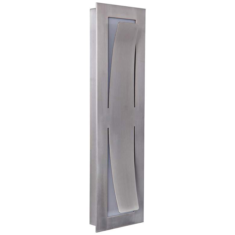 Image 1 Enzo 17 3/4"H Satin Aluminum LED Pocket Outdoor Wall Light