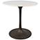 Enzo 30"W White Marble and Black Round Dining Table
