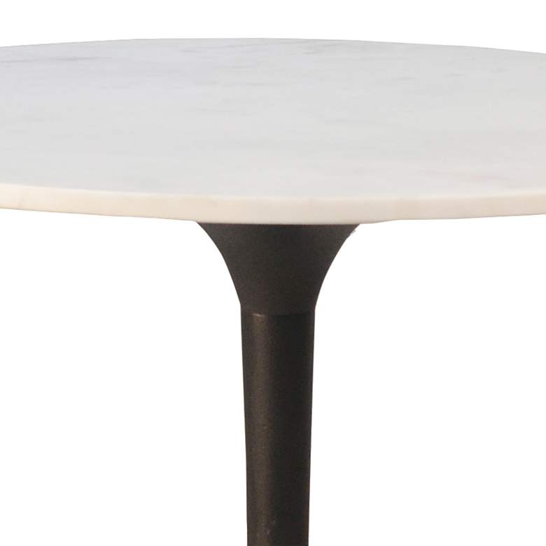 Image 3 Enzo 30"W White Marble and Black Round Dining Table more views