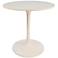 Enzo 30"W White Marble and Metal Round Dining Table