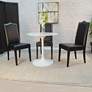 6_Enzo 30"W White Marble and Metal Round Dining Table more views