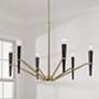 1_Enzo 33" Wide Aged Brass and Matte Black 6-Light Chandelier
