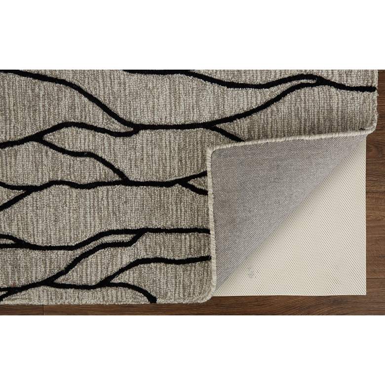 Image 4 Enzo 7428734 5'x8' Taupe and Black Rectangular Wool Area Rug more views