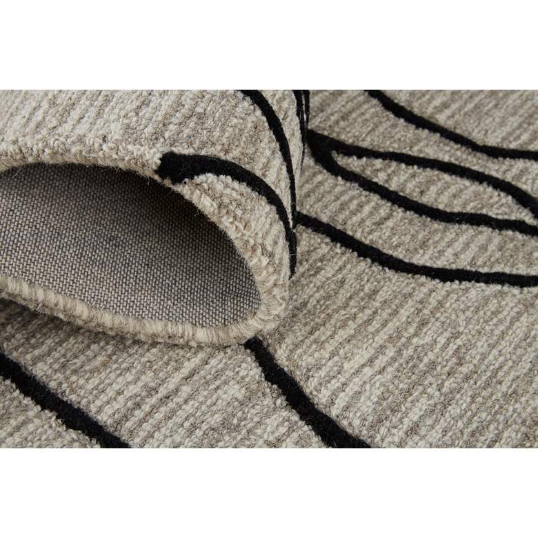 Image 6 Enzo 7428734 5'x8' Taupe and Black Rectangular Wool Area Rug more views