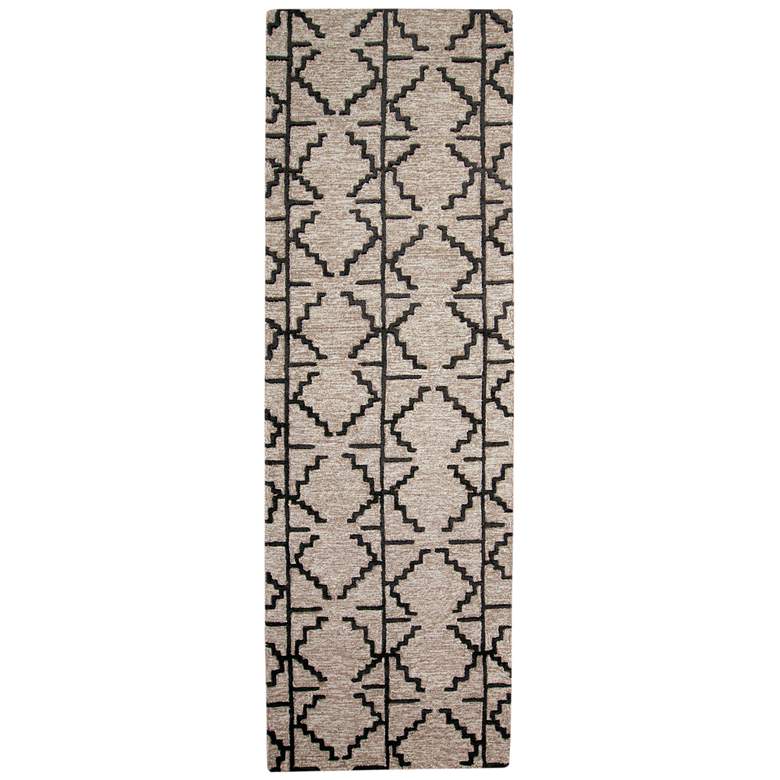 Image 1 Enzo Geometric Hand Tufted Black Area Rug 2'-6" x 8'