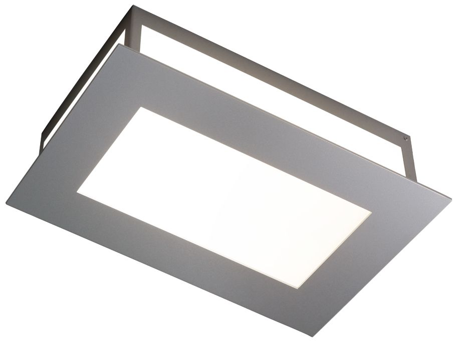 Eo 17" Long Satin Pewter|Opal Acrylic Flush Ceiling Mount Triac LED