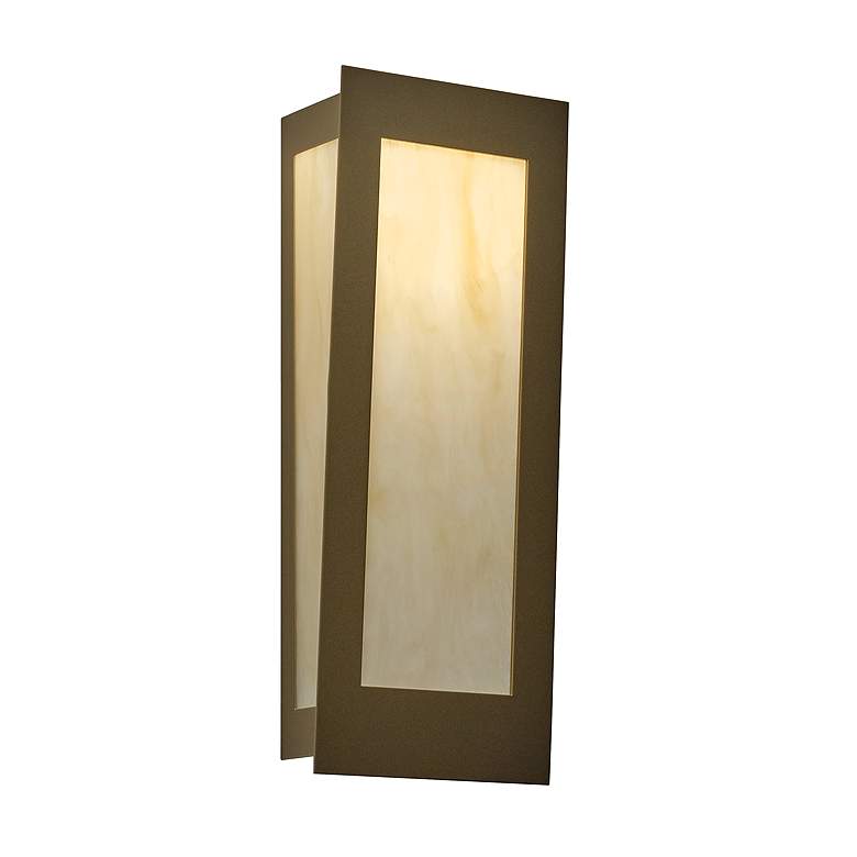 Image 1 Eo 18 inch High New Brass and Caramel Onyx ADA Sconce 0-10V LED