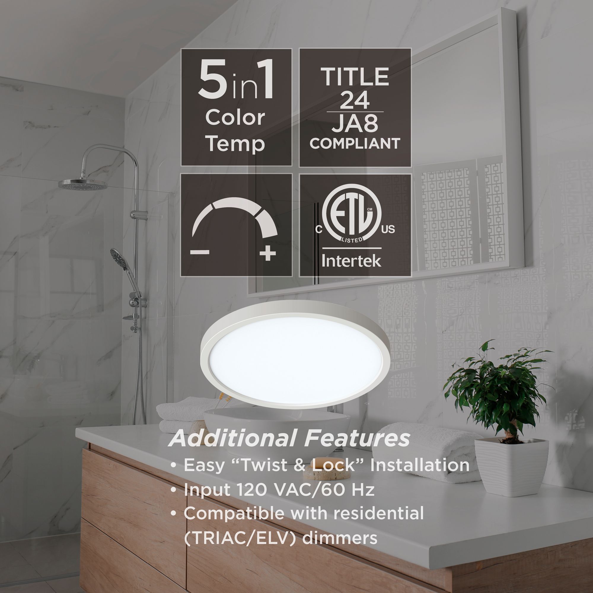 Image 4 Eon 14" Wide Satin Nickel LED Ceiling Light with White Acrylic Shade more views