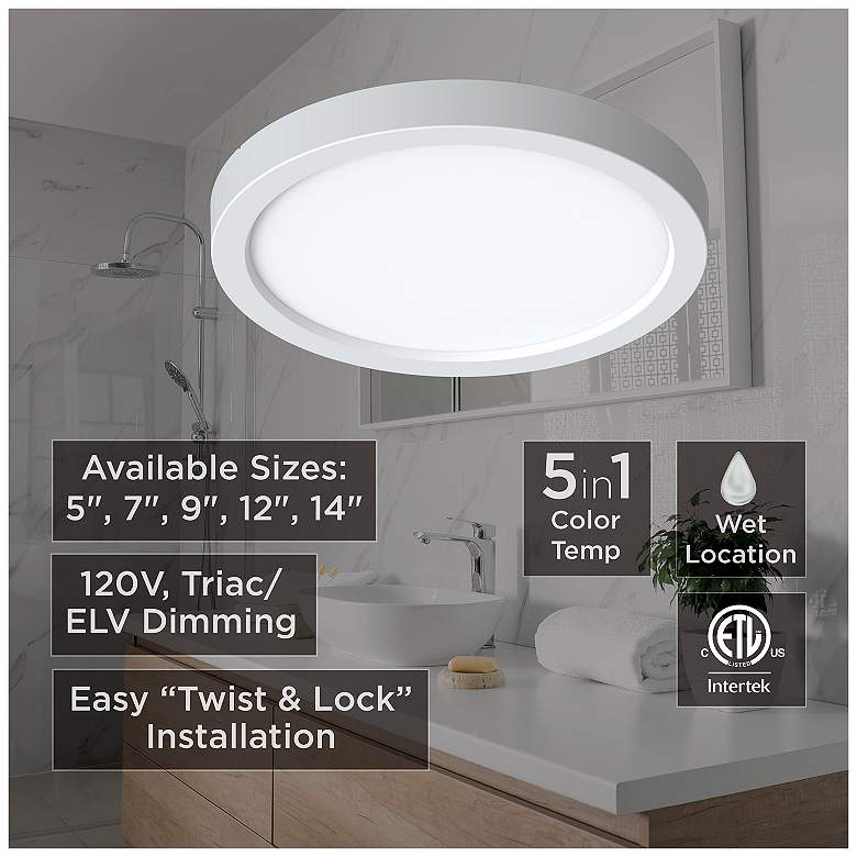 Image 4 Eon 14" Wide White 28W LED Flush Mount more views