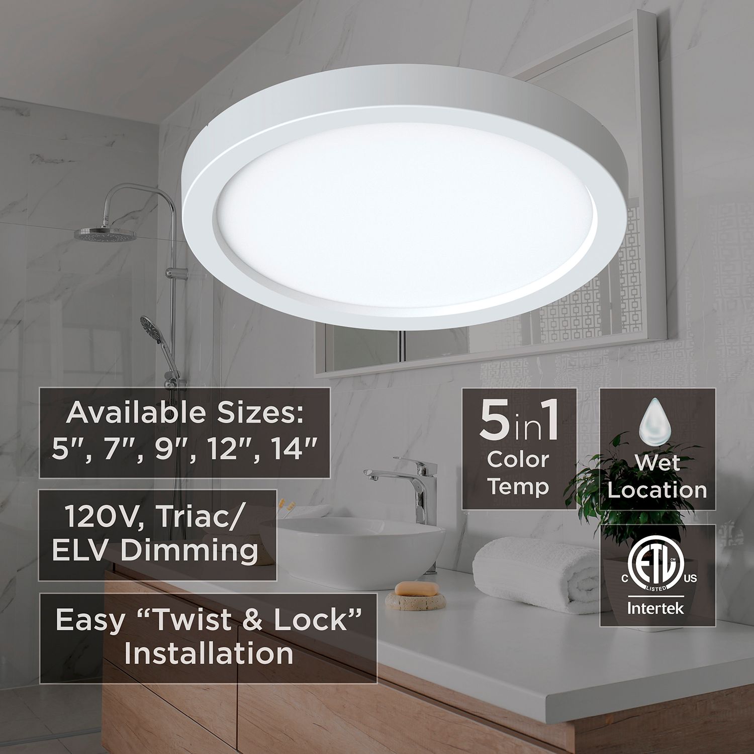 Image 5 Eon 14" Wide White 28W LED Flush Mount more views