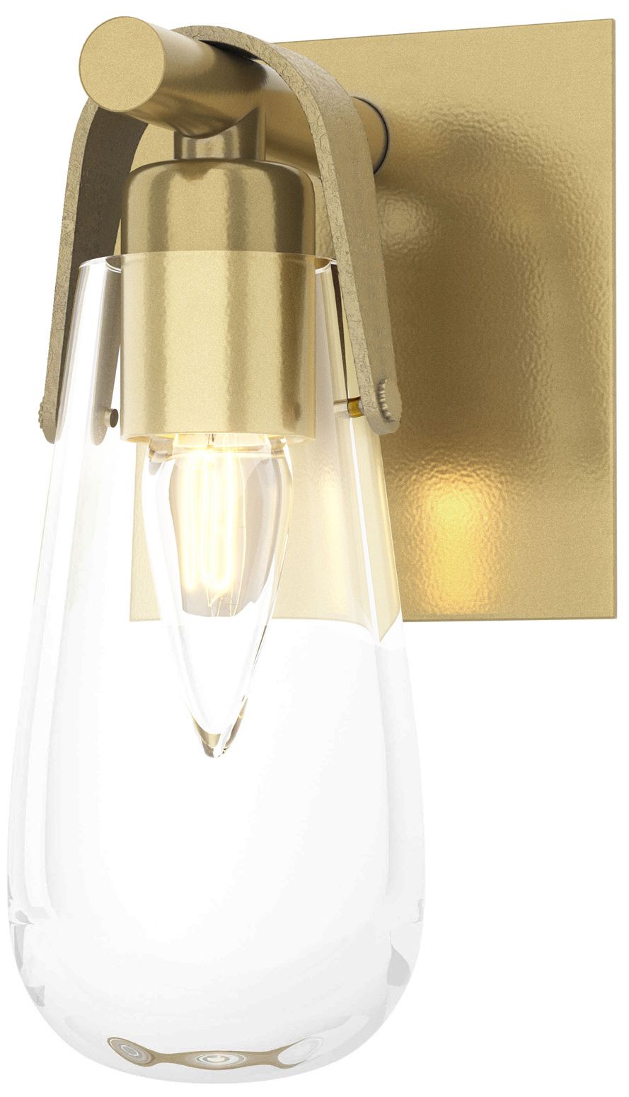Eos 1-Light Sconce - Modern Brass - Clear Glass - Made to Order
