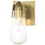Eos 1-Light Sconce - Modern Brass - Clear Glass