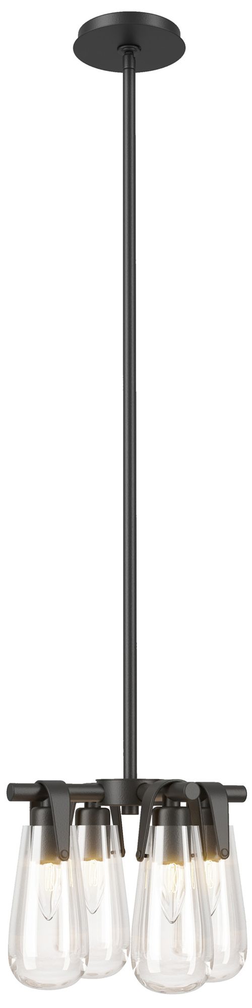 Eos 11.5" Wide 4-Light Black Pendant w/ Clear Glass
