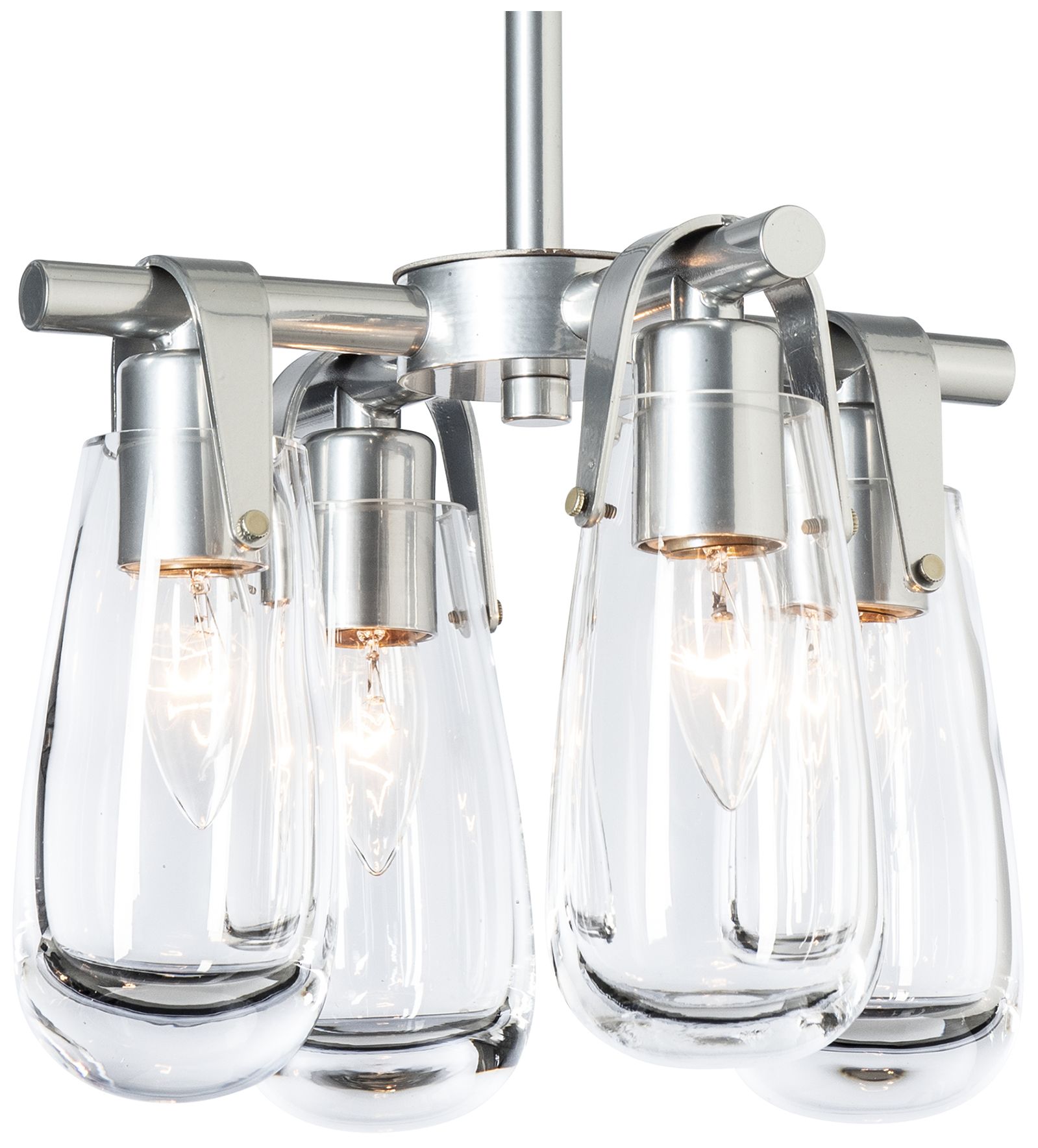 Eos 11.5" Wide 4-Light Sterling Pendant w/ Clear Glass