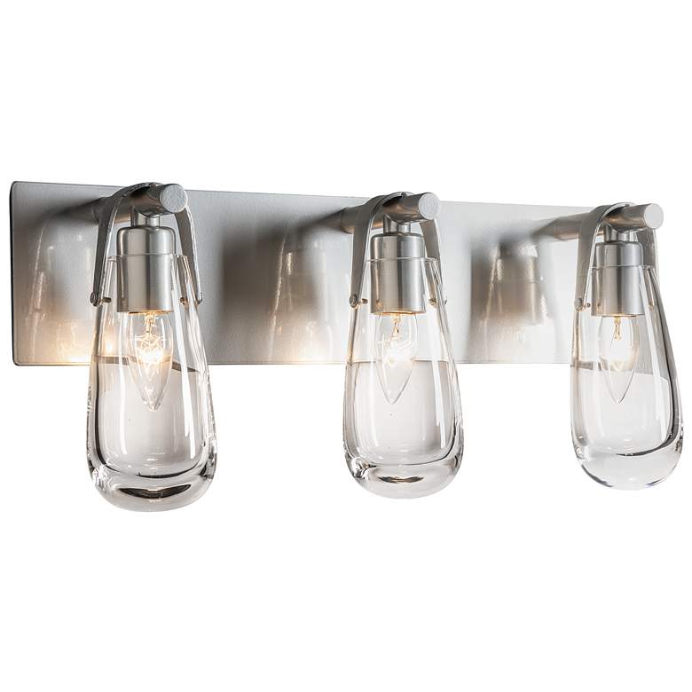 Image 1 Eos 3-Light Bath Sconce - Sterling Finish - Clear Glass