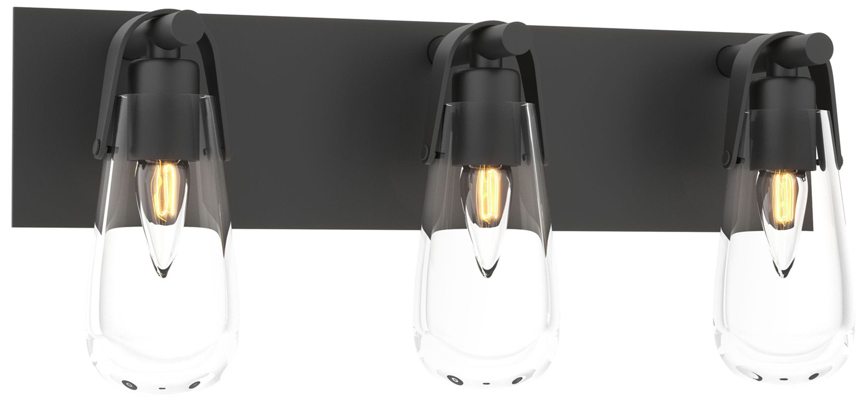 Eos 3-Light Sconce - Black - Clear Glass - Made to Order