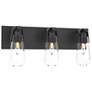 Eos 3-Light Sconce - Black - Clear Glass