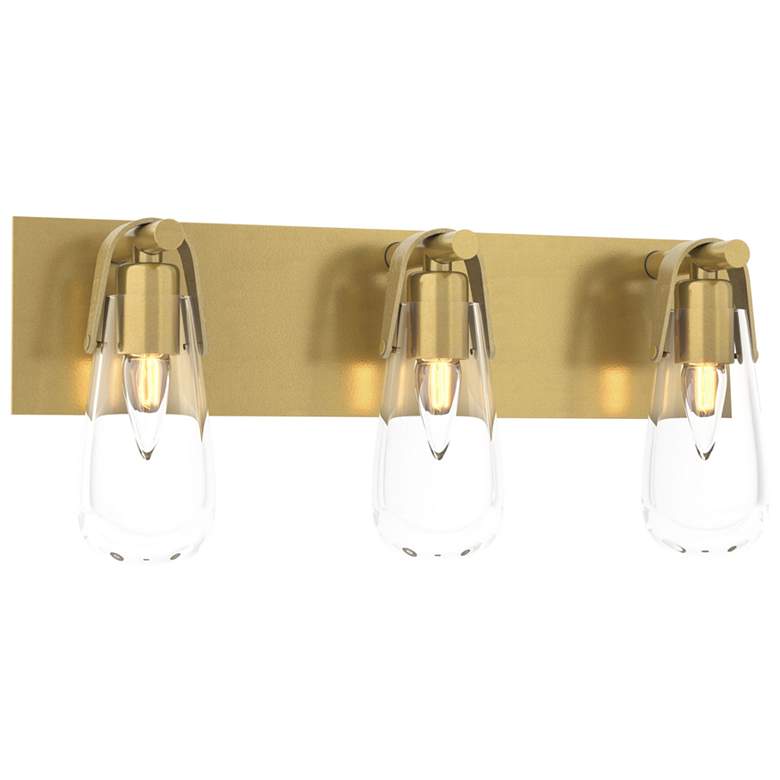 Image 1 Eos 3-Light Sconce - Modern Brass - Clear Glass