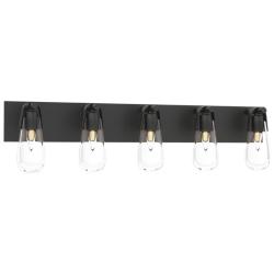 Eos 5-Light Sconce - Black - Clear Glass