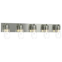 Eos 5-Light Sconce - Sterling - Clear Glass