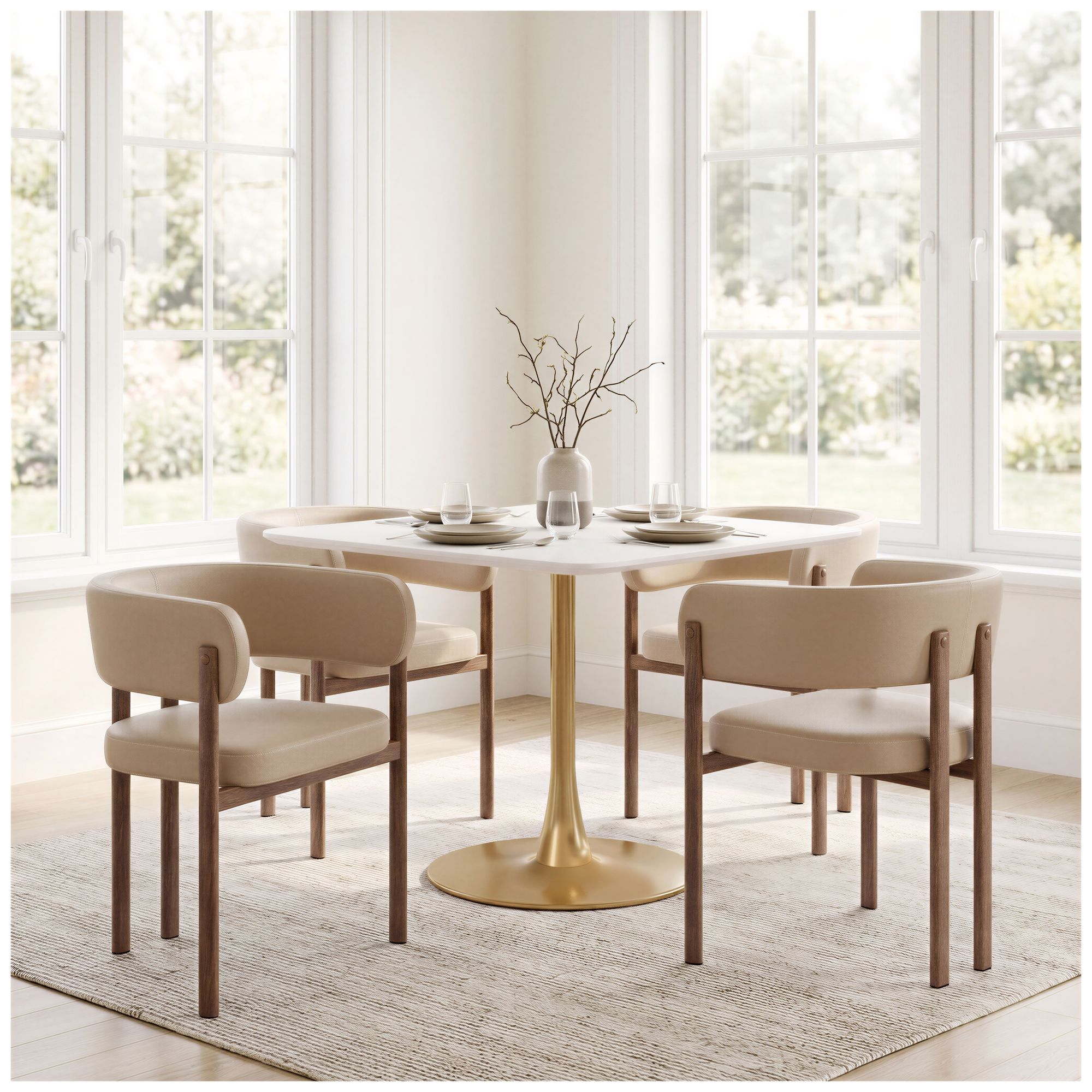 Image 6 Epas Dining Table White & Gold more views