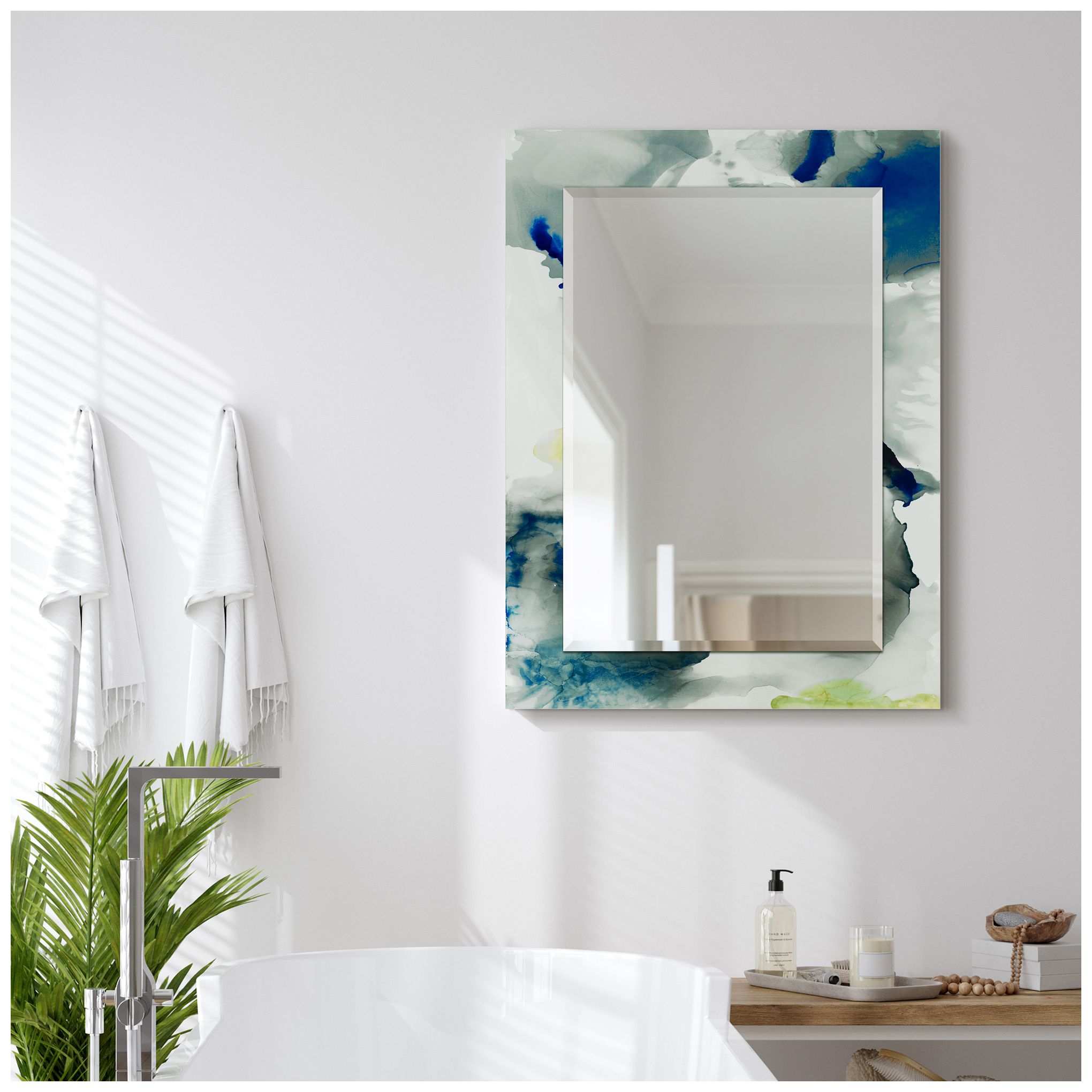 Image 5 Ephemeral IRectangular Beveled Mirror on Printed Tempered Art Glass more views