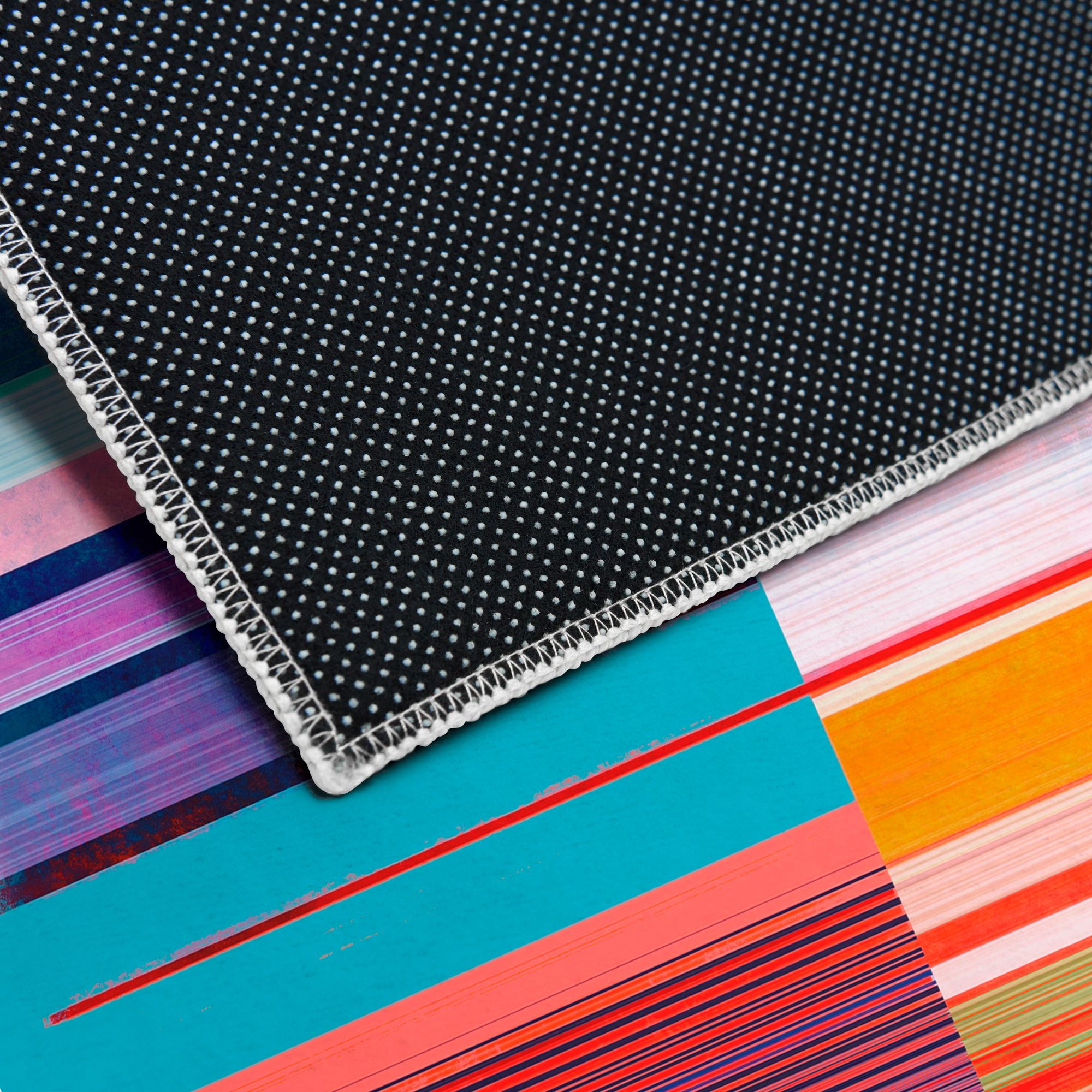 Image 4 Ephemeral Linear Washable Colorful Lines Art Area Rug size 5'x8' more views