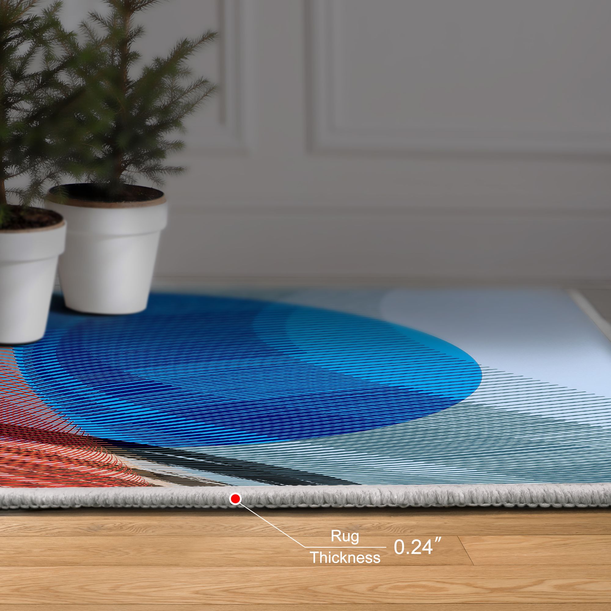 Image 6 Ephemeral Sunset Washable Circles Art Area Rug size 5'x8' more views