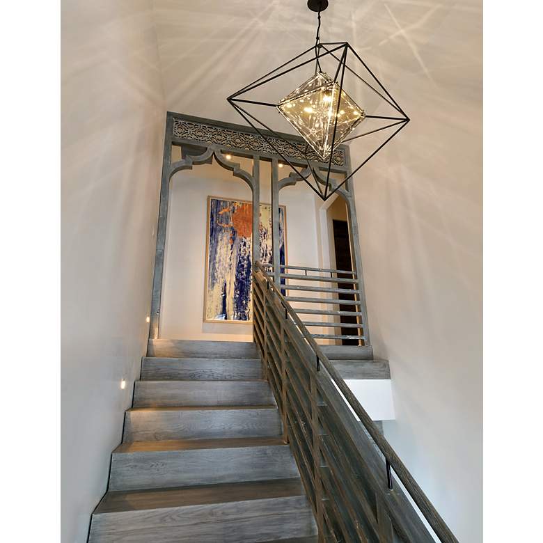 Image 6 Epic 18" Wide Forged Iron 4-Light Pendant more views