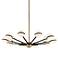 Epic 30" Wide Forged Iron and Topaz Glass Pendant Light