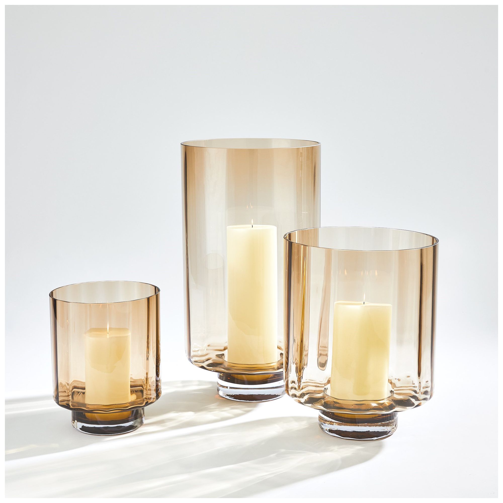 Image 2 Epic Hurricane 13 1/2" High Topaz Glass Candle Holder more views