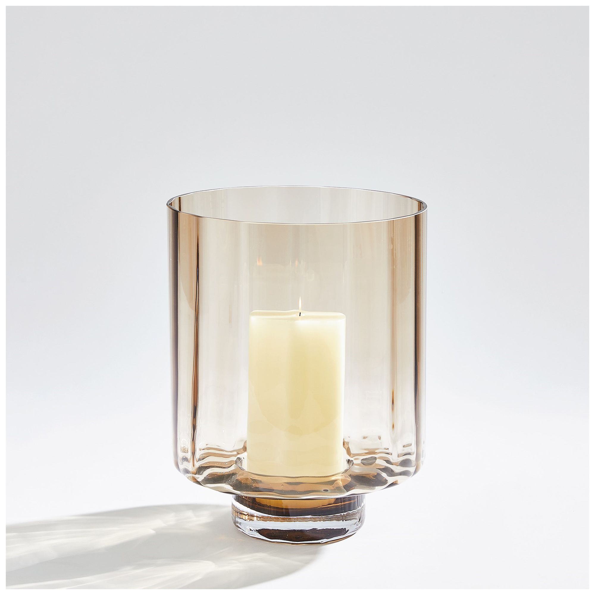 Image 4 Epic Hurricane 13 1/2" High Topaz Glass Candle Holder more views