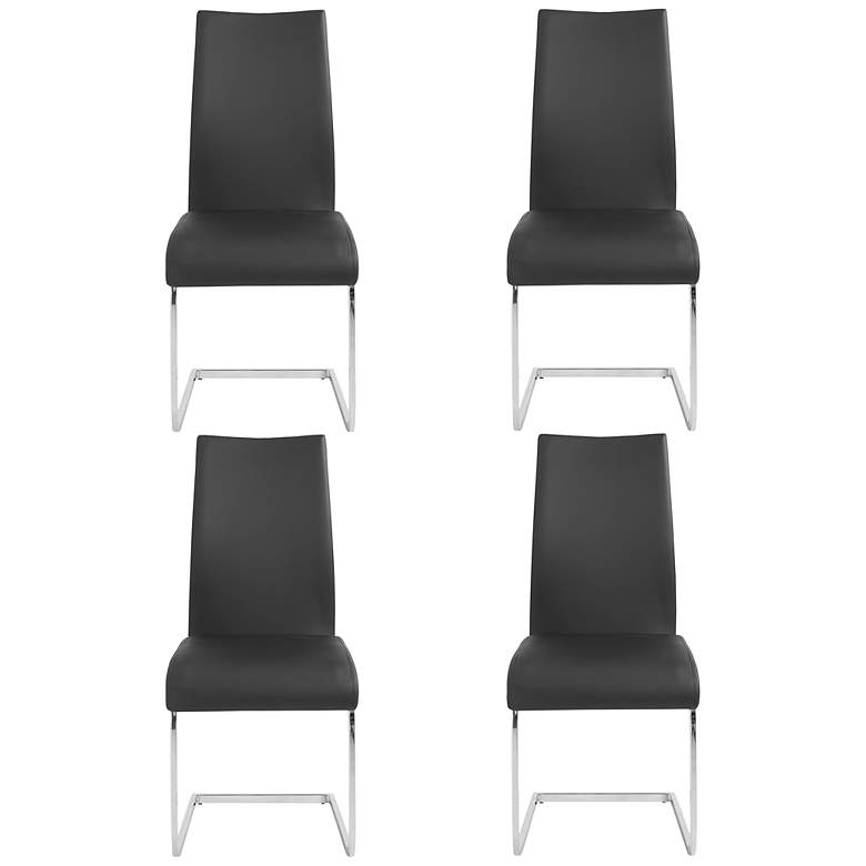 Image 1 Epifania Black Leatherette Side Chairs Set of 4