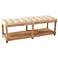 Eponine Burnt White Fabric Wood Tufted Rectangular Bench
