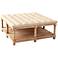 Eponine Burnt White Fabric Wood Tufted Square Ottoman
