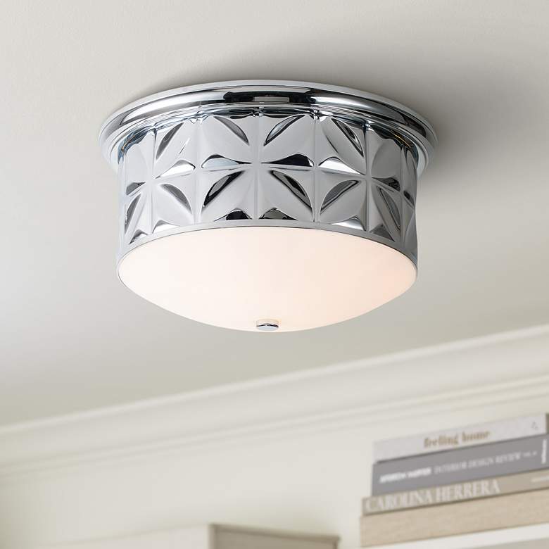 Image 1 Epsilon 17 1/2" Wide Polished Chrome Ceiling Light