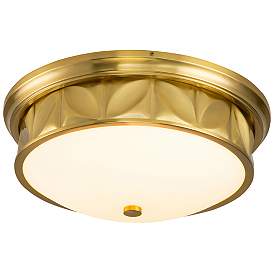 Image1 of Epsilon 3 Light Flush Mount Aged Brass