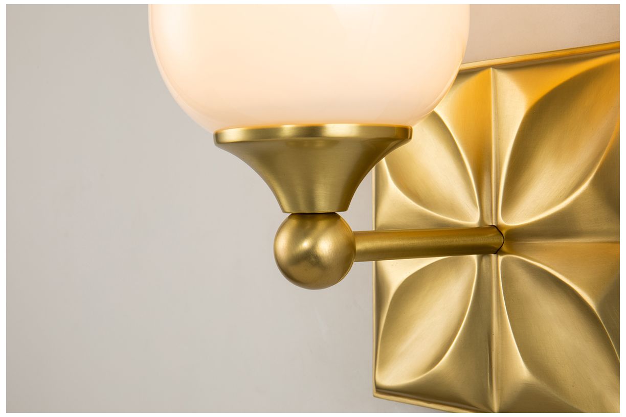 Image 3 Epsilon Modern 1 Light Wall Sconce in Aged Gold Brass more views