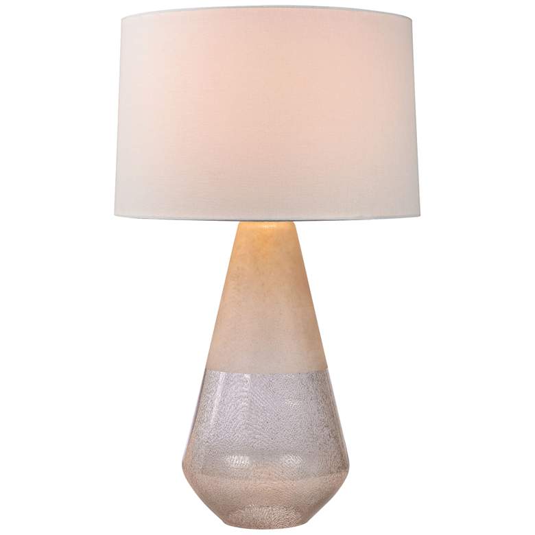 Image 1 Epsilon Two-Tone Clear and Off-White Glass Table Lamp