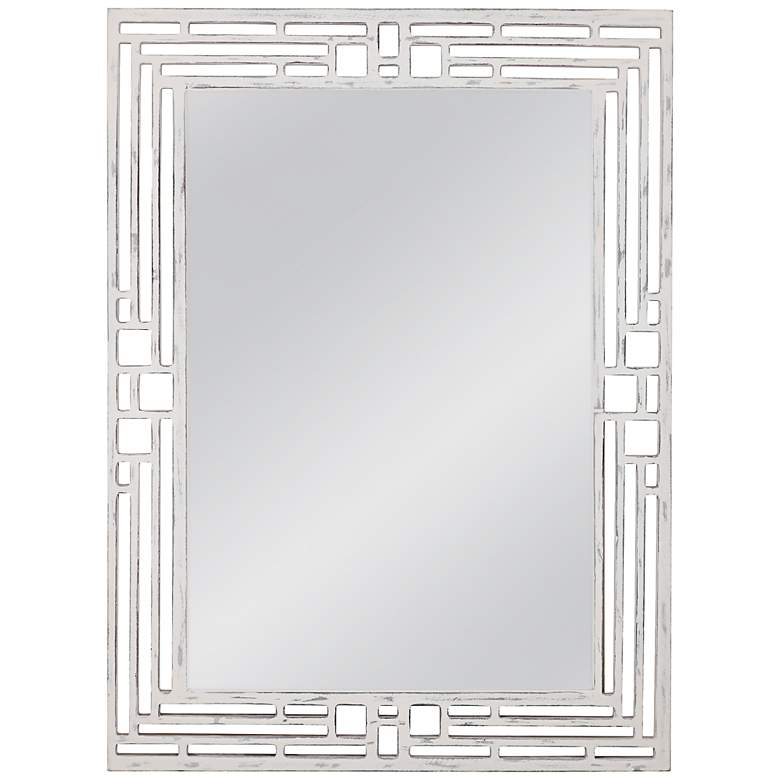 Image 1 Epsilon Weathered White 36" x 48" Rectangular Wall Mirror