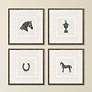 Equestrian 20" Square 4-Piece Giclee Framed Wall Art Set in scene