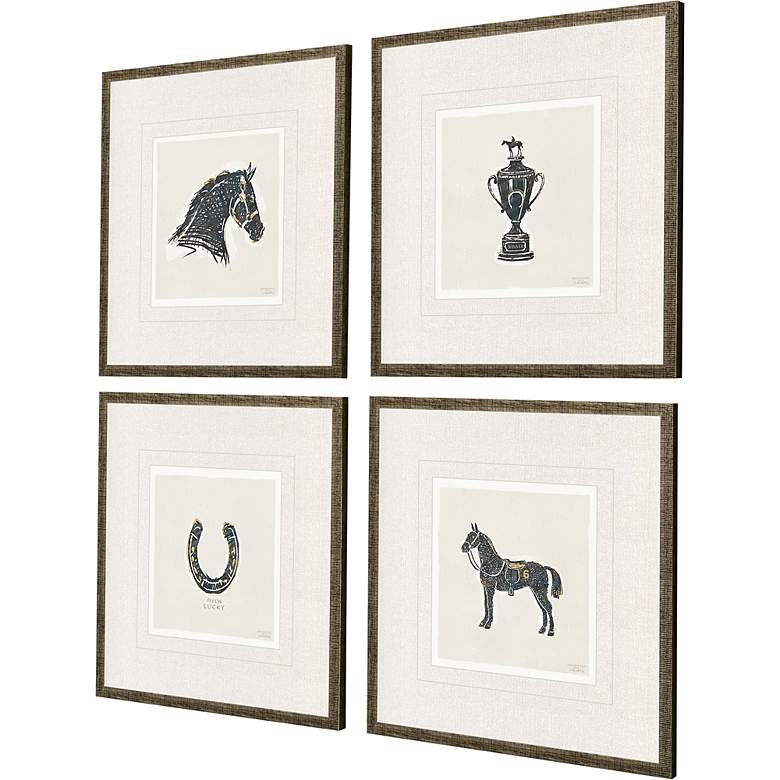 Image 5 Equestrian 20" Square 4-Piece Giclee Framed Wall Art Set more views