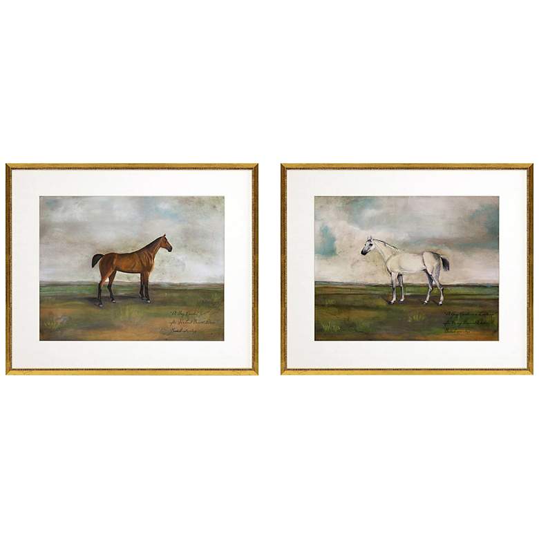 Image 3 Equestrian I 27" Wide 2-Piece Giclee Framed Wall Art Set