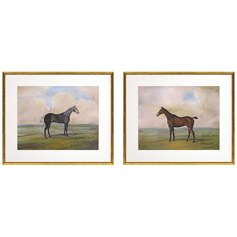 Image 3 Equestrian II 27 inch Wide 2-Piece Giclee Framed Wall Art Set