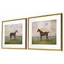 Equestrian II 27" Wide 2-Piece Giclee Framed Wall Art Set in scene