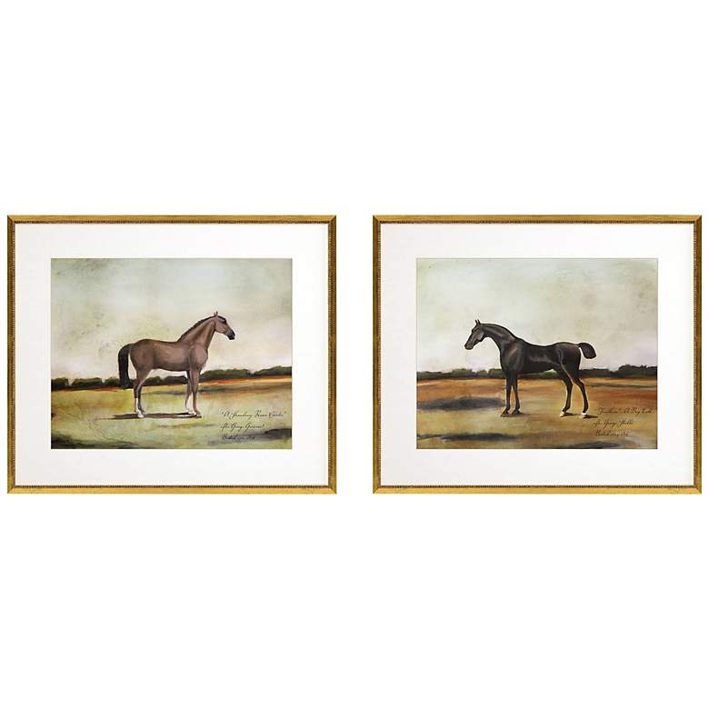 Image 3 Equestrian III 27" Wide 2-Piece Giclee Framed Wall Art Set