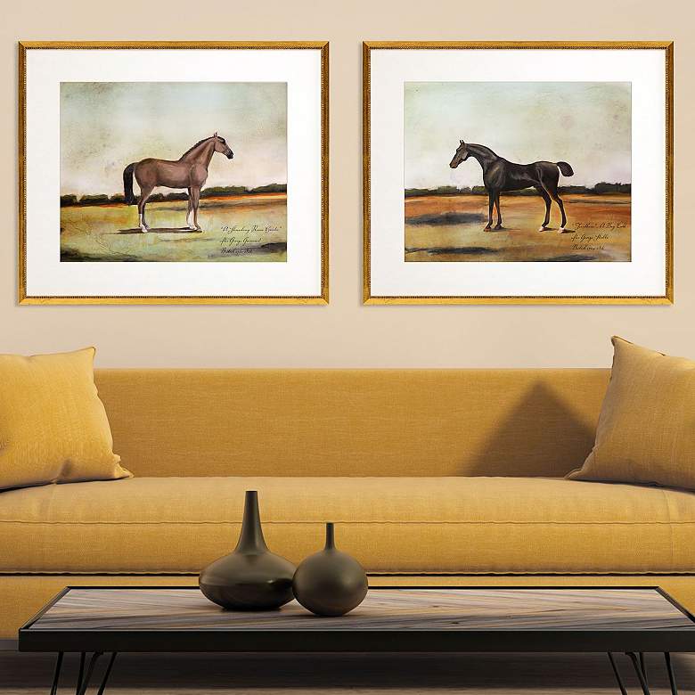Image 2 Equestrian III 27" Wide 2-Piece Giclee Framed Wall Art Set