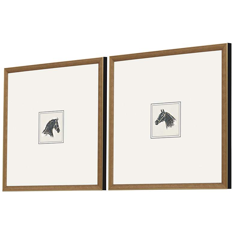 Image 4 Equestrian Study 17"W 2-Piece Exclusive Framed Wall Art Set more views