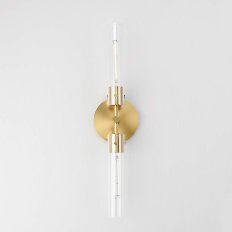 Image 2 Equilibrium 2-Light LED Wall Sconce - Natural Aged Brass more views